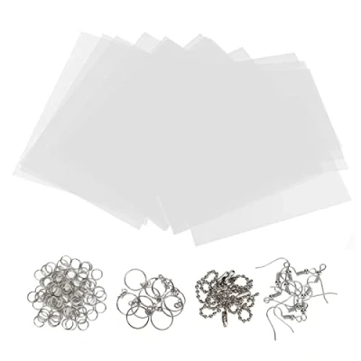 Image of Shrink Plastic Sheet Kit, Shrinky Dink Paper Sheets Transparent Kit 10 Art for Key Chains, Jewelry, Buttons, DIY Ornaments or Creative Craft