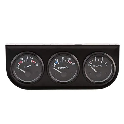 Image of 3 In 1 Voltmeter Water Temp Oil Pressure gauge Meter with Sensor 52mm Triple Gauges for Car Trunk Marine+aftermarket cluster electric