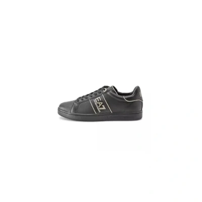 Image of EA7 Emporio Armani Classic Unisex Trainers, Size: 7.5, Triple black/gold Leather