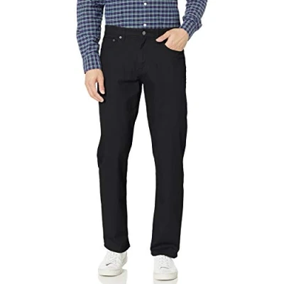 Image of Amazon Essentials Men&#039;s Relaxed Fit 5 Pocket Stretch Twill Trousers, Black, 33W / 34L