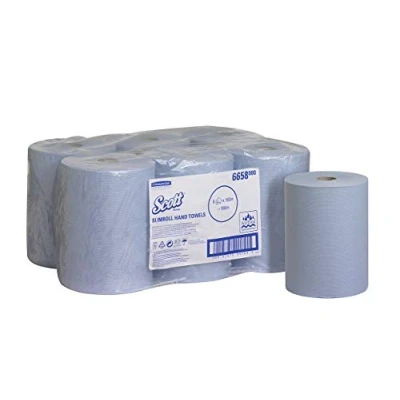 Image of Scott, 6658, Slimroll Hand Towels , 1 Ply, Blue, 6 rolls x 165 m