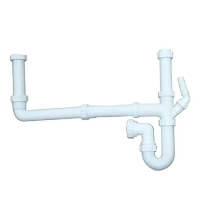 Image of Sauber Kitchen Sink Waste Pipe Kit for Double 2 Bowl Easy to Fit Durable
