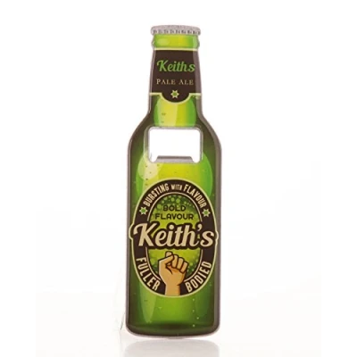Image of Boxer Gifts Keith Beer Bottle Opener, Stainless Steel, Multi Colour, 18.5 x 5.8 0.4 cm