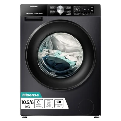 Image of HISENSE 3S Series WD3S1043BB3 WiFi enabled 10 kg Washer Dryer Black, Black