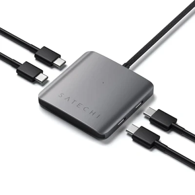 Image of SATECHI USB C Hub 4 Port, Adapter with 100W PD and 10Gbps 3.2 Data Ports, in 1 for MacBook, iPad, iPhone 16 &amp; 15 Series, Microsoft Surface, Chromebook, more