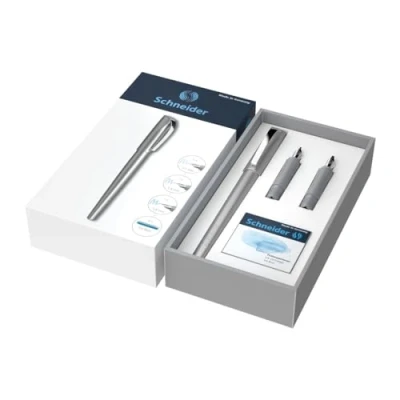 Image of Schneider Callissima 143812 Calligraphy Fountain Pen Gift Set (3 Different Nib Sizes Including Cartridges) Anthracite of 5