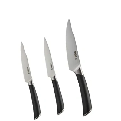 Image of Zyliss Comfort Pro 3 Piece Kitchen Knife Set, Sharp Forged German Stainless Steel, Antibacterial Black Handle, Professional Knife/Vegetable Dishwasher Safe