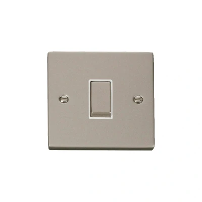 Image of Click Deco 1 Gang 2 Way Ingot 10AX Switch Pearl Nickel White Inserts