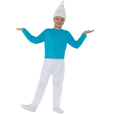 Image of Funidelia Smurf costume 100% OFFICIAL for boys and girls size 7 9 years The Smurfs, Cartoons, Dwarf Color: Blue, accessory Fun costumes your parties