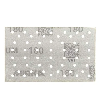 Image of Mirka Iridium Premium Sandpaper 81x133mm Grip 54 Hole, Grit 180, 100/Pack / For sanding paint, putty, primer, wood, steel, mineral materials, plastic.