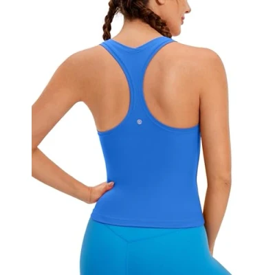 Image of CRZ Yoga Butterluxe Racerback Gym Vest Top for Women Sleeveless Sport Tank Tops Summer Fitness Shirts Comfort Camisole Sparkle Blue 12