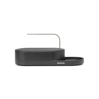 Image of Brabantia SinkStyle Organiser with Compact Design for Sponges and Dish Brush Drip Tray Airflow, Non Skid Silicone Liner Mineral Infinite Grey