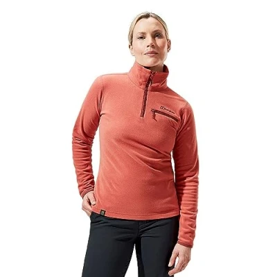 Image of Berghaus Women&#039;s Prism 2.0 Micro Half Zip Polartec Fleece Added Warmth Flattering Style Durable, Redwood, 18