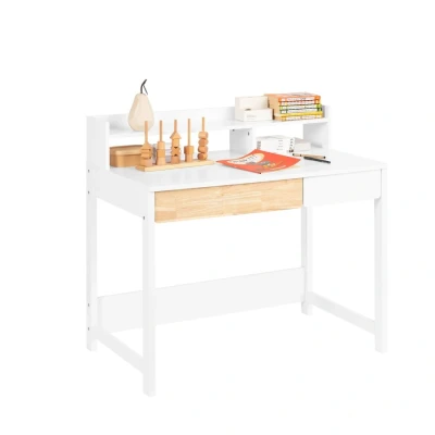 Image of Sobuy Home Office Table Computer Desk with 2 Drawers,FWT106 W