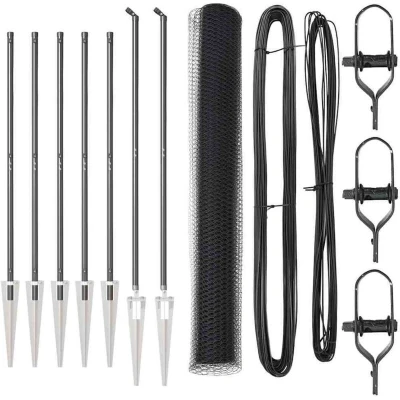 Image of vidaXL Hexagon Fence Grey 1.2x10 m Steel