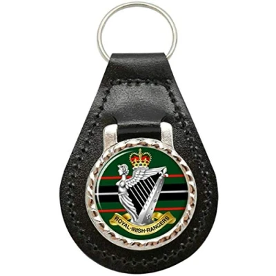 Image of Giftshop UK Royal Irish Rangers, British Army Leather Key Fob