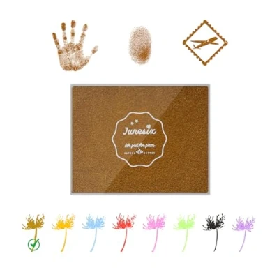 Image of Sicheii Large Ink Pads for Stamping, Washable Stamp Pad Rubber Stamps Hand and Footprints, Dog Pet Paw Print Pad, Craft Partner DIY Color Fabric Wood Paper Scrapbook (Gold)