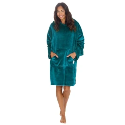 Image of Undercover Adults Oversized Plush Fleece Hoodie 34B2106 Teal