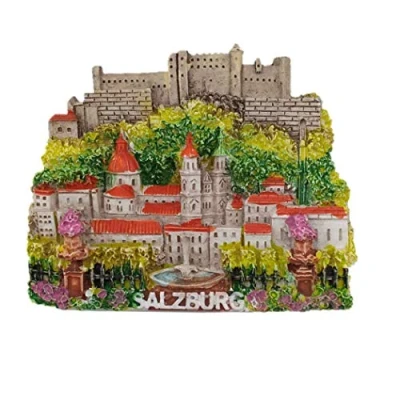 Image of 3D Salzburg Austria Fridge Magnet Travel Souvenir Gift Home Kitchen Decoration Magnetic Sticker Refrigerator Collection