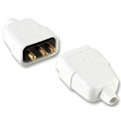 Image of Connector Rubber 10A 3 PIN White, Power Entry HIGH CONNECTORS, 1 Piece Pack PELB1587