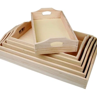 Image of Creativ Wooden Trays, Set of 6