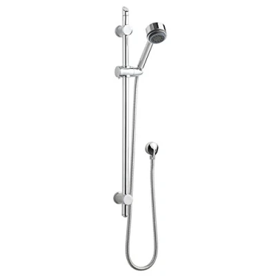 Image of nuie STY042 ǀ Modern Bathroom Round Slide Rail Kit with Outlet Elbow , 740mm x 140mm, Chrome