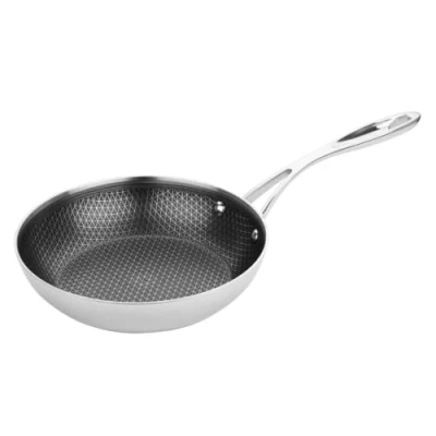 Image of Vogue Tri Shield Stainless Steel Frying Pan with Clad Coating 20cm