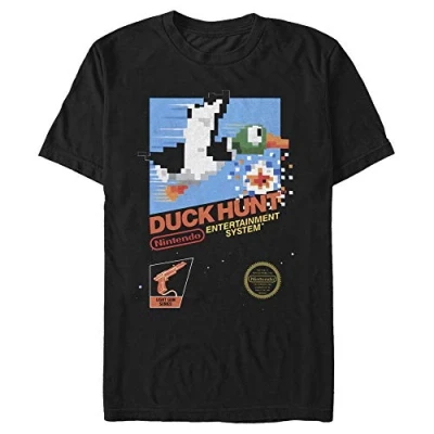 Image of Nintendo Men&#039;s Duck Hunt T Shirt, Black, XL