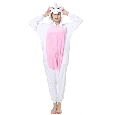 Image of NC Joystart Adult Onesie Animal Pajamas Unisex Carnival Halloween Cosplay Costume Sleepwear (X Large, Pink Unicorn)
