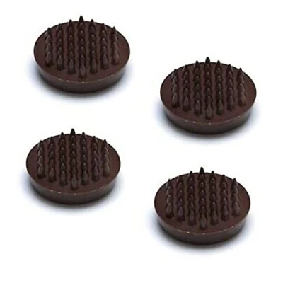 Image of Merriway® BH01163 (4 Pcs) Castor Caster Cups with Spikes, Large Brown Outer Dimension 56 mm (2.5/8 inch) Pack of 4 Pieces