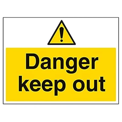 Image of V Safety Danger Keep Out Warning Sign 400mm x 300mm 1mm Rigid Plastic