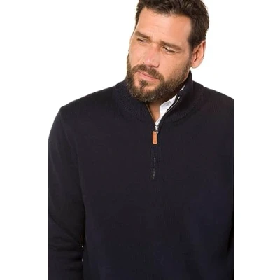 Image of JP 1880 Men&#039;s Troyer Sweater, Dark Navy, 7XL