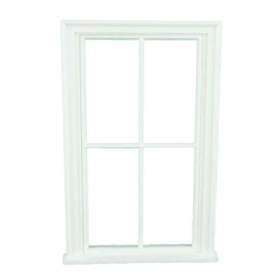 Image of Melody Jane Dolls House Miniature White Plastic Victorian Window Frame 4 Pane DIY Builders
