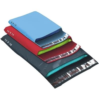 Image of 50 Mixed Size Multi Color Mailing Bags, Self Seal Strong Waterproof Poly Plastic Envelopes for Parcels, Packaging, Small, Medium, Large Mail, Shipping Courier Delivery Bags 3 Sizes