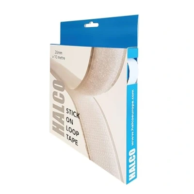 Image of Halco 20 mm x 10 m Stick On Loop Roll White (Pack of 1)