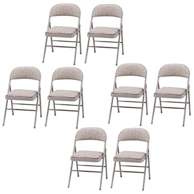 Image of Crystals Deluxe Fabric Padded with Heavy Duty Steel Metal Frame Folding Back Rest Chair for Home Garden Office Computer Desk (8)