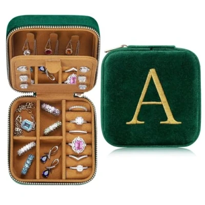 Image of TINGN Travel jewellery Box, Organiser, Case, Jewelry Boxes for Women, Birthday Gifts Women Her, Personalised box A