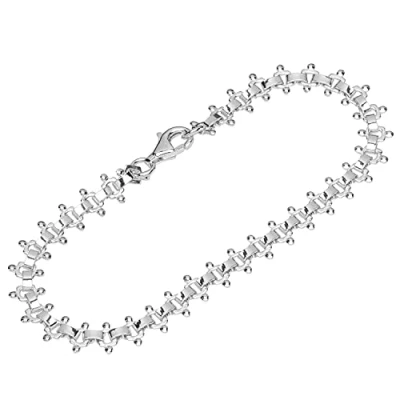 Image of NKlaus bracelet 925 sterling silver 19cm calla chain ladies designer exquisite 12678