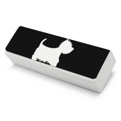 Image of Westie Dogs Printed Eyeglass Case Hard Shell Glasses Protection Clamshell Unisex Portable Spectacle Box