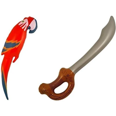 Image of Lifeessentials11 Inflatable Pack of Pirate Sword and Fancy Dress Party Prop Accessory