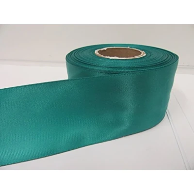 Image of 2 metres of 50mm Satin Ribbon Jade Dark Green Double Sided 50 mm 5cm 2&quot; Inch