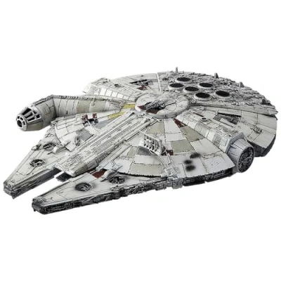 Image of Revell (Bandai original 01211 Star Wars Millennium Falcon (The Last Jedi) 1:144 Scale Unbuilt/Pre coloured/Clip Together (Non Glue) Plastic Model Kit with Display Base
