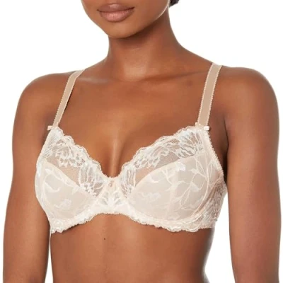 Image of Fantasie Womens Aubree Padded Half Cup Bra Beige Polyamide Size 36E