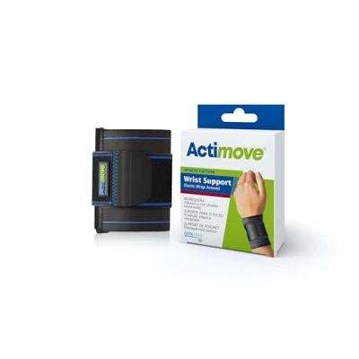 Image of Actimove® SPORTS EDITION Wrist Support Elastic Wrap Around Adjustable Support, Ideal for Tennis Pain Relief with Medical Compression Black, Universal Size