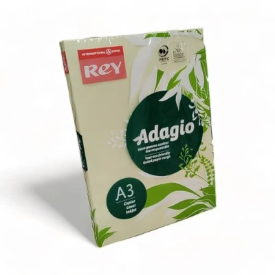 Image of Rey Adagio A3 120gsm (250 Sheets) Canary Paper for Laser, Copiers and Inkjet Printers 1 Ream