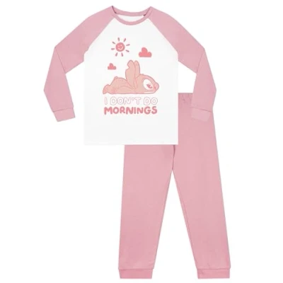 Image of Disney Lilo and Stitch Pyjamas Long Sleeve PJs For Girls Official Merchandise Pink 7 8 Years