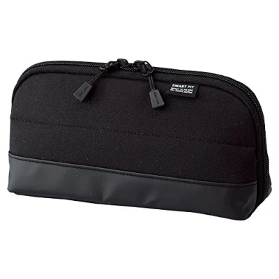 Image of LIHITLAB Pen Case (Pencil Case), Water &amp; Stain Repellent, 8&quot; x 4&#039;&#039;, Black (A7688 24)