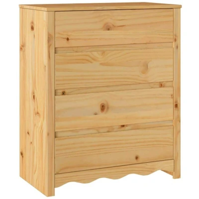 Image of vidaXL Chest of Drawers &quot;DRAMMEN&quot; 76,5x40x91 cm Solid Wood Pine
