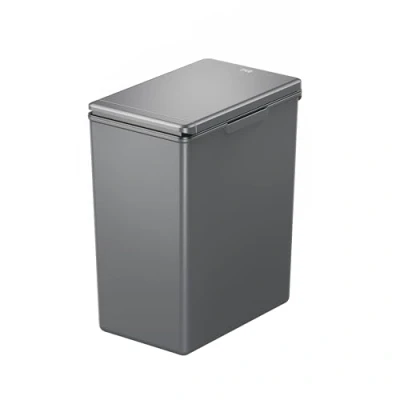 Image of EKO Morandi 20L Kitchen Bin with Touch Open Lid and Removable Inner Rim, Ideal Plastic Bins Interlock Modular for Recycling Solutions,Dark Grey