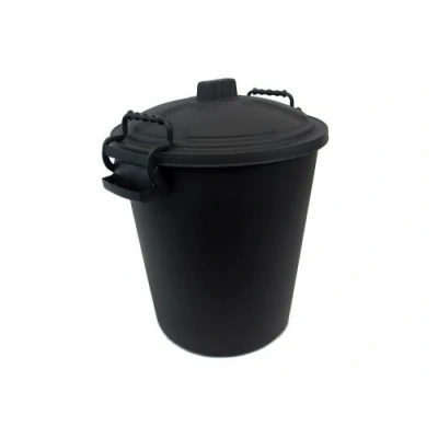Image of KetoPlastics Coloured 50L Litre Heavy Duty Waste Bin/Rubbish Recycle (Black)